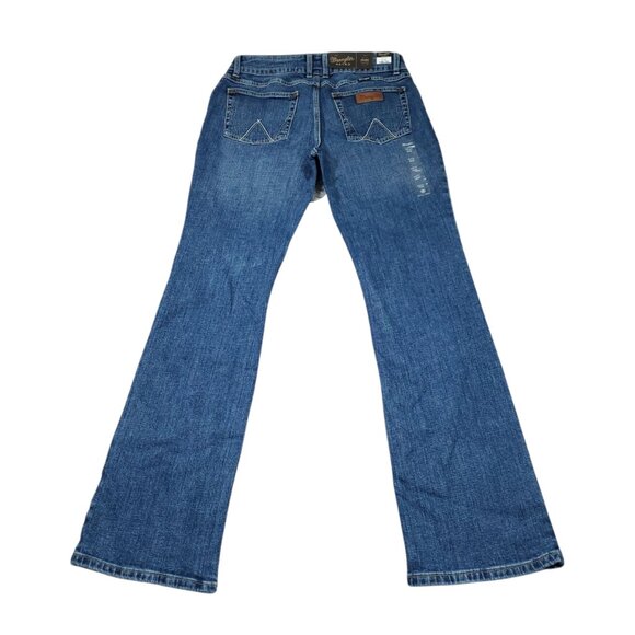 Wrangler Retro Mae Mid Rise Bootcut Jeans Medium Wash Blue Stretch Size 9 x 34 - Picture 3 of 8